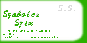 szabolcs szim business card